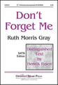 Don't Forget Me SATB choral sheet music cover